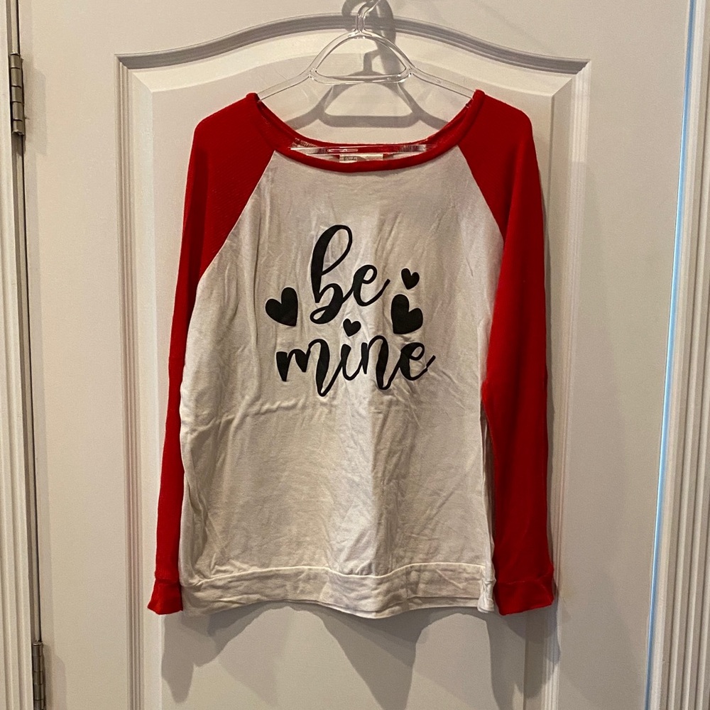 Be Mine Red and White Pajama Top
